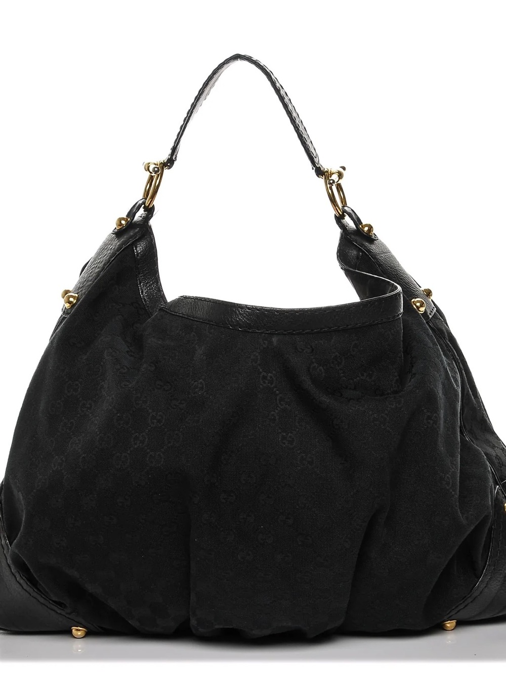 Gucci Monogram Large Jockey Hobo Black